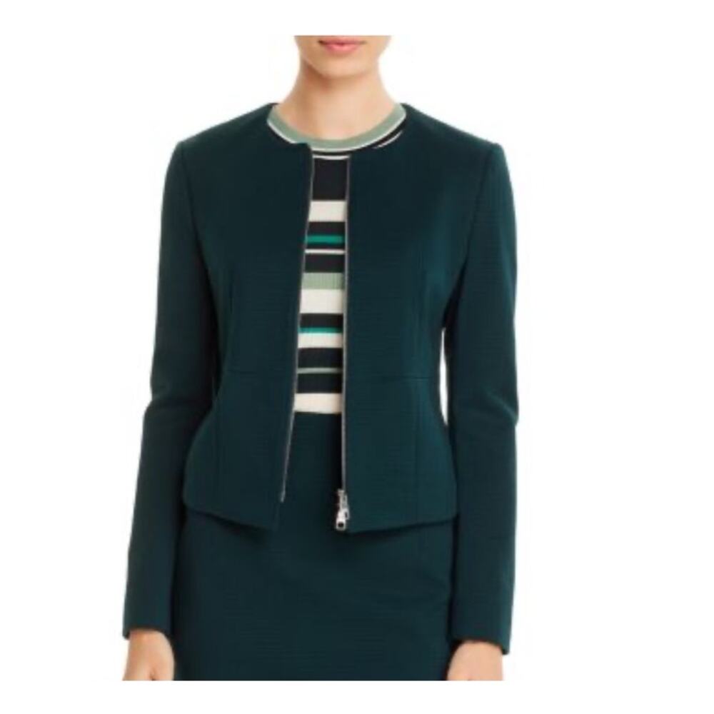 NWT BOSS Hugo Boss Jaxine Zip Jacket Dark Green Size 14 $495